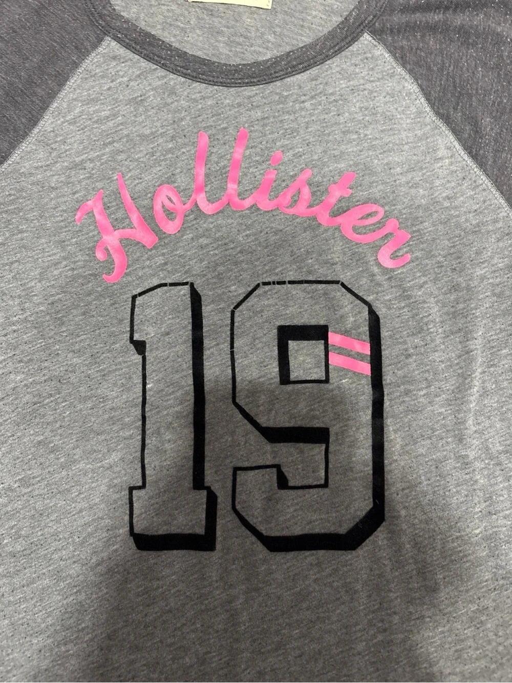 Hollister Grey Varsity Long Sleeve Top - Picture 3 of 5